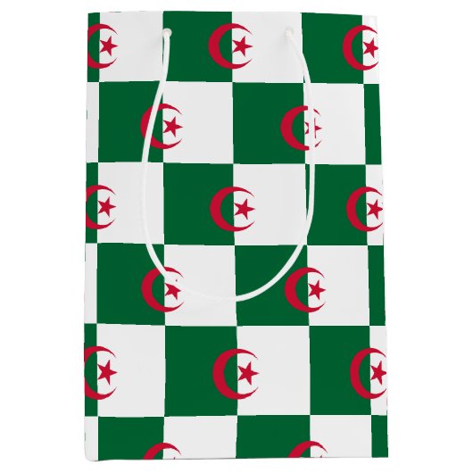 Cadeaubag met vlag van Algerije Medium Cadeauzakje (Voorkant)