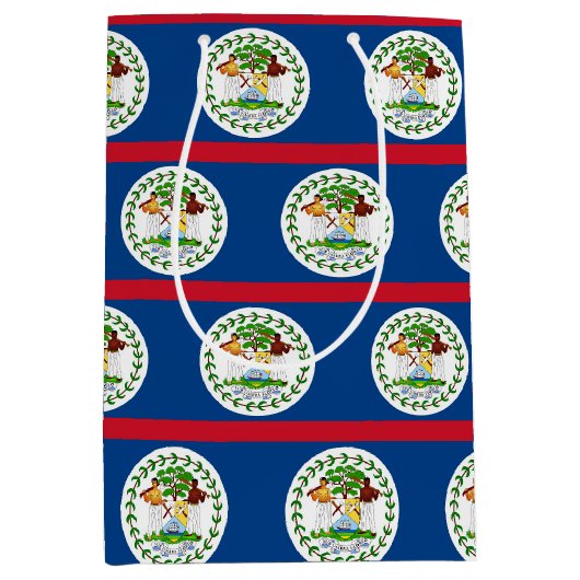 Cadeaubag met vlag van Belize Medium Cadeauzakje (Voorkant)