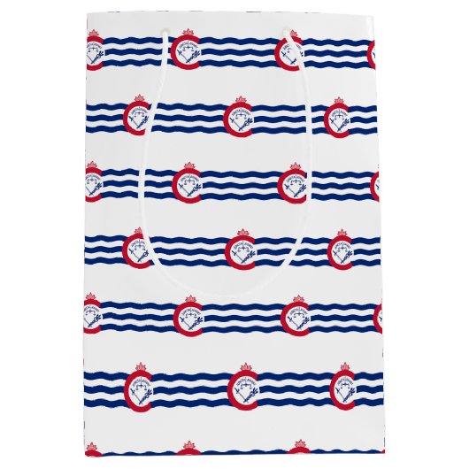 Cadeaubag met vlag van Cincinnati, VS Medium Cadeauzakje (Voorkant)