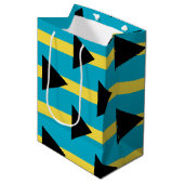 Cadeaubag met vlag van de Bahama's Medium Cadeauzakje (Voorkant Gekanteld)