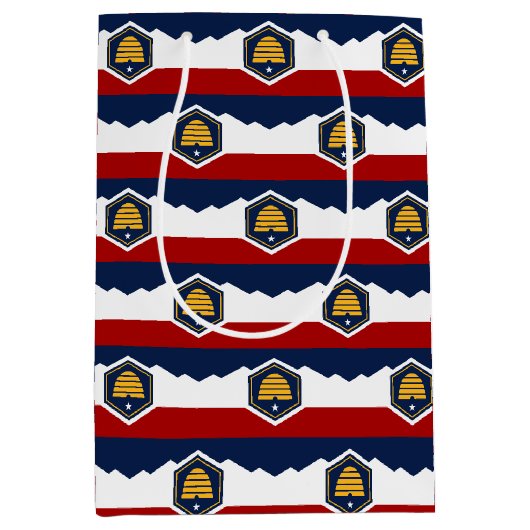 Cadeaubag met vlag van de staat Utah, VS Medium Cadeauzakje (Voorkant)