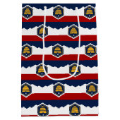 Cadeaubag met vlag van de staat Utah, VS Medium Cadeauzakje (Achterkant)