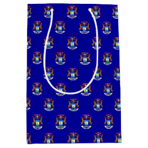 Cadeaubag met vlag van Michigan State, VS Medium Cadeauzakje