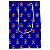 Cadeaubag met vlag van Michigan State, VS Medium Cadeauzakje (Achterkant)