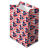 Cadeaubag met vlag van Ohio State, VS Medium Cadeauzakje (Voorkant Gekanteld)