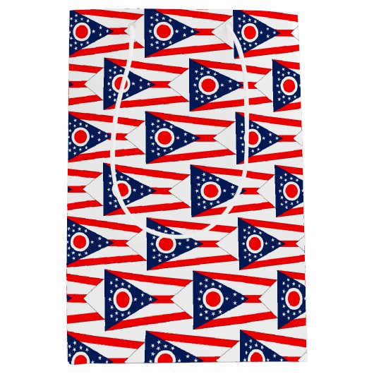 Cadeaubag met vlag van Ohio State, VS Medium Cadeauzakje (Voorkant)