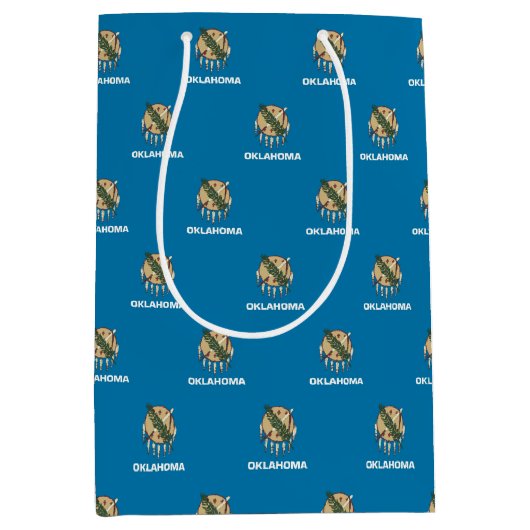 Cadeaubag met vlag van Oklahoma, VS Medium Cadeauzakje (Voorkant)