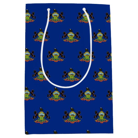 Cadeaubag met vlag van Pennsylvania, VS Medium Cadeauzakje (Voorkant)