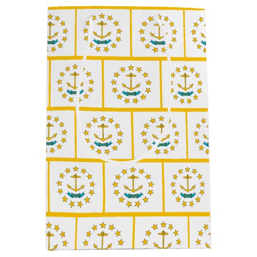 Cadeaubag met vlag van Rhode Island, VS Medium Cadeauzakje (Voorkant)