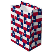 Cadeaubag met vlag van Texas, VS Medium Cadeauzakje (Voorkant Gekanteld)