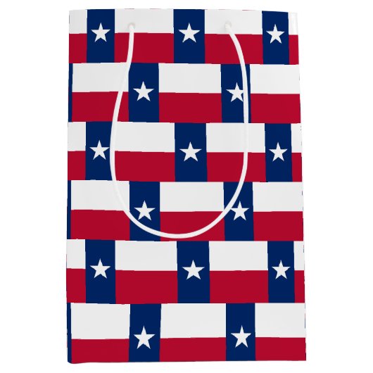 Cadeaubag met vlag van Texas, VS Medium Cadeauzakje (Voorkant)