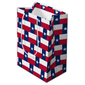 Cadeaubag met vlag van Texas, VS Medium Cadeauzakje (Achterkant Gekanteld)