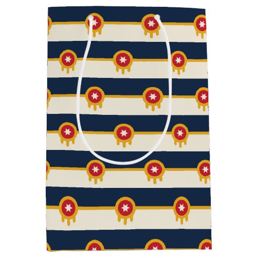 Cadeaubag met vlag van Tulsa, VS Medium Cadeauzakje (Voorkant)