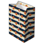 Cadeaubag met vlag van Tulsa, VS Medium Cadeauzakje (Achterkant Gekanteld)