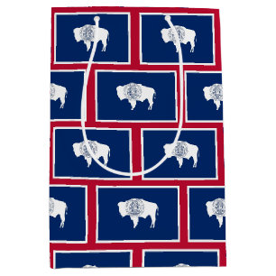 Cadeaubag met vlag van Wyoming, VS Medium Cadeauzakje