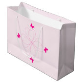 Cadeaubag met vliegende vlinders groot cadeauzakje (Voorkant Gekanteld)