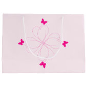 Cadeaubag met vliegende vlinders groot cadeauzakje (Achterkant)