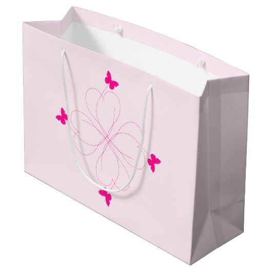 Cadeaubag met vliegende vlinders groot cadeauzakje (Achterkant Gekanteld)