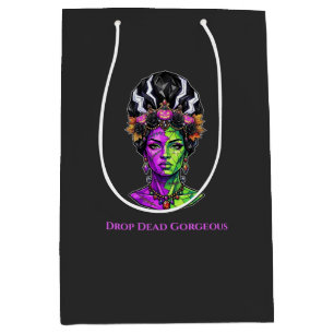 Cadeaubag Neon Halloween Bruid Frankenstein Medium Cadeauzakje