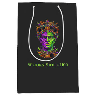 Cadeaubag Neon Halloween Frankenstein Medium Cadeauzakje