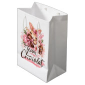 Cadeaubag Pasen "Team Chocolade" Medium Cadeauzakje (Voorkant Gekanteld)
