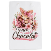 Cadeaubag Pasen "Team Chocolade" Medium Cadeauzakje (Voorkant)