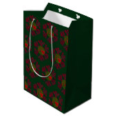 Cadeaubag plaid sneeuwvlok medium cadeauzakje (Achterkant Gekanteld)