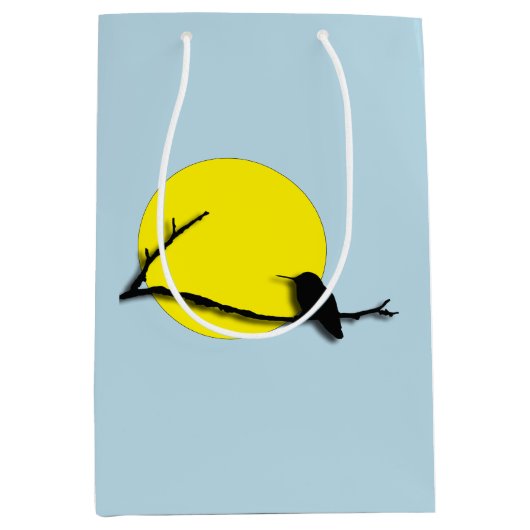 Cadeaubag - Silhouet van kolibrie Medium Cadeauzakje (Voorkant)