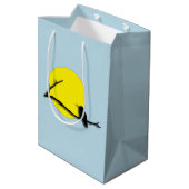 Cadeaubag - Silhouet van kolibrie Medium Cadeauzakje (Achterkant Gekanteld)