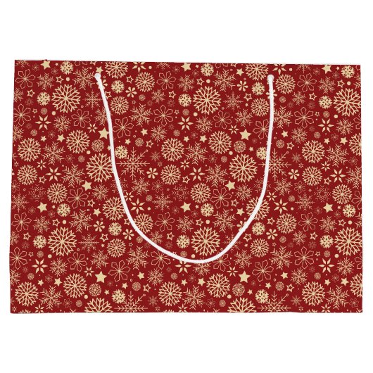 Cadeaubag Sneeuwvlokken Groot Cadeauzakje (Achterkant)