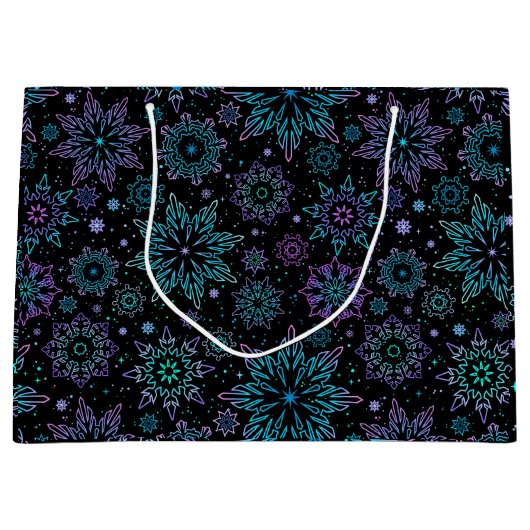 Cadeaubag "Sneeuwvlokken" Groot Cadeauzakje (Voorkant)