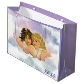 CADEAUBAG TWEE E NGELEN IN PASTELKLEUREN  GROOT CADEAUZAKJE (Voorkant Gekanteld)