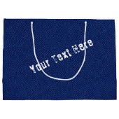 Cadeaubag van namaak blauwe jeans met eigen tekst groot cadeauzakje (Achterkant)