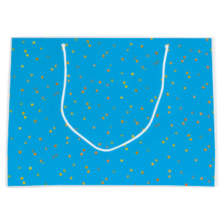 Cadeaubags - Blauw met Gouden Stippen Groot Cadeauzakje