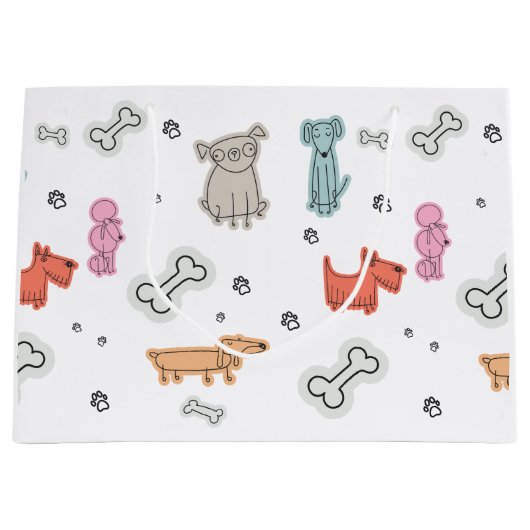 Cadeaubags met leuke dierenprint groot cadeauzakje (Voorkant)