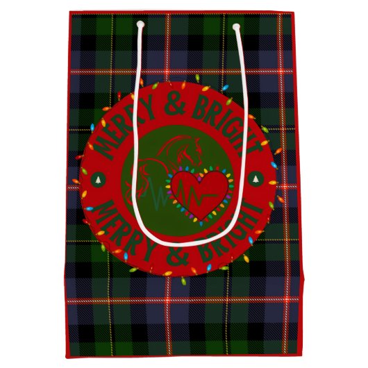 Cadeaubags met Merry & Bright-logo Medium Cadeauzakje (Achterkant)