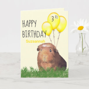 Cadeauballon Konijn op Maat Verjaardag Cavia Gele  Kaart