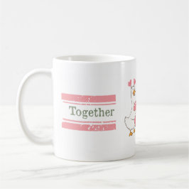Cadeaubeker met knap ganzenkoppel voor altijd same koffiemok