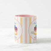 Cadeaubeker Roze Beige Bruiloft Dank Geschenk Mok (Midden)