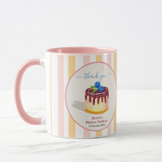 Cadeaubeker Roze Beige Bruiloft Dank Geschenk Mok (Links)