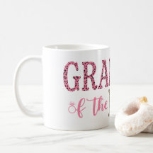 Cadeaubeker voor oma van de bruid met roze en zwar