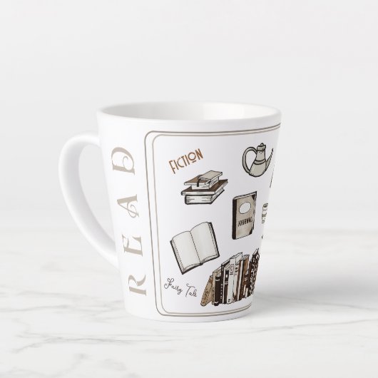 Cadeaubeker voor theedrinkende lezers latte mok (Linkerhoek)