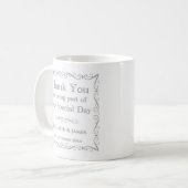 Cadeaubeker voor trouwgasten koffiemok (Voorkant links)