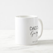 Cadeaubeker zwangerschapsaankondiging vaders naam koffiemok (Voorkant rechts)