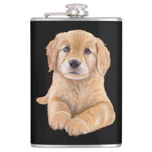 Cadeaubeker Zwarte Golden Retriever-hond Fles Heupfles