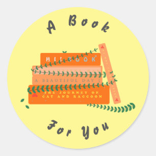 Cadeaubekledingssticker Een Boek Voor Jou Ronde Sticker