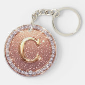 Cadeaubestelling met monogram C in aangepaste stij Sleutelhanger (Achterkant)