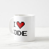 Cadeaubestelling voor programmeur | i heart code k koffiemok (Voorkant links)