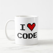 Cadeaubestelling voor programmeur | i heart code k koffiemok (Links)