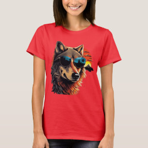 Cadeaubestemmingen voor wolfshond met zonnebril in t-shirt